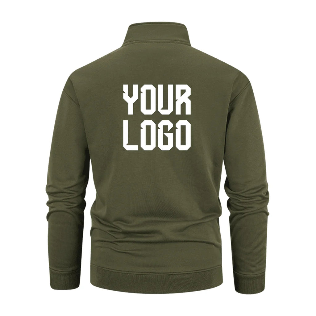 2026 Autumn and Winter Men's Casual Stand Collar Metal Half-Zip Sweater, Supporting Custom Logo