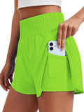 Women's High-Waisted Yoga and Running Fake Two-Piece Shorts with Anti-Exposure Design, Slimming Effect for Gym Use