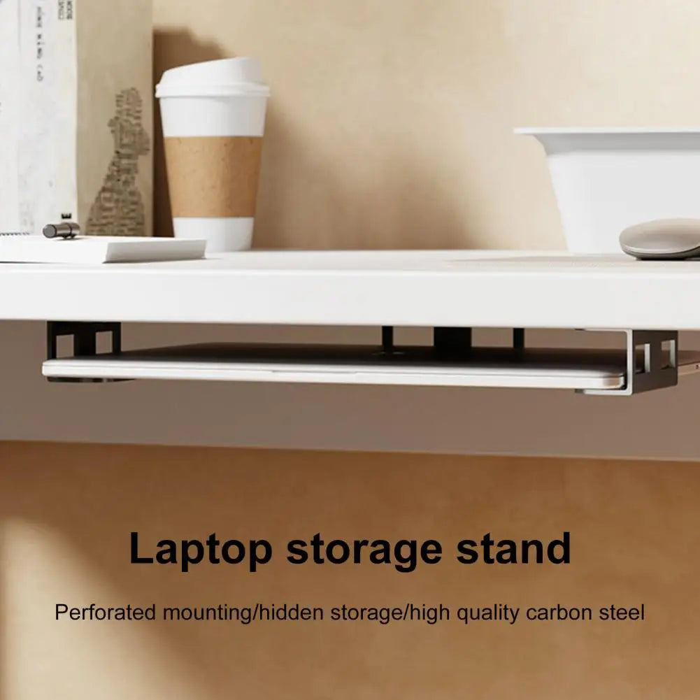 3Pcs Under Desk Laptop Storage Mount Ergonomic Laptop Holder Versatile Notebook Stand Multi-functional Portable Laptop Bracket