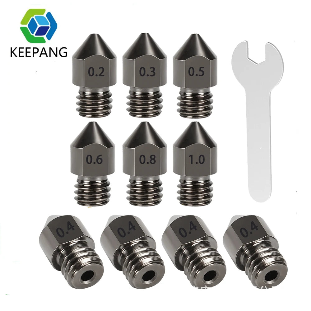 1/2/3Pcs Hardened Steel Nozzle 0.4mm 3D Printer MK8 Nozzles Tool High Temperature Wear Resistant for Makerbot Creality Ender 3