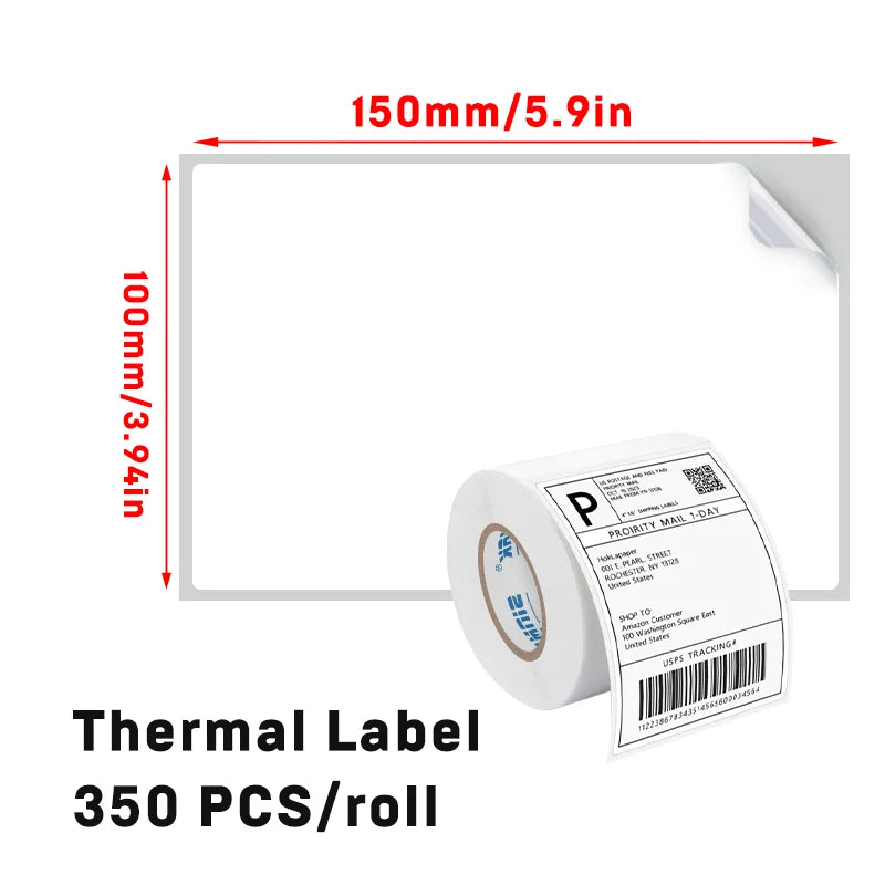 500/350/200 Sheet 4"x6" Thermal Label Paper 100x150mm Adhesive Sticker For Thermal Shipping Labels DHL UPS Express Barcode Label
