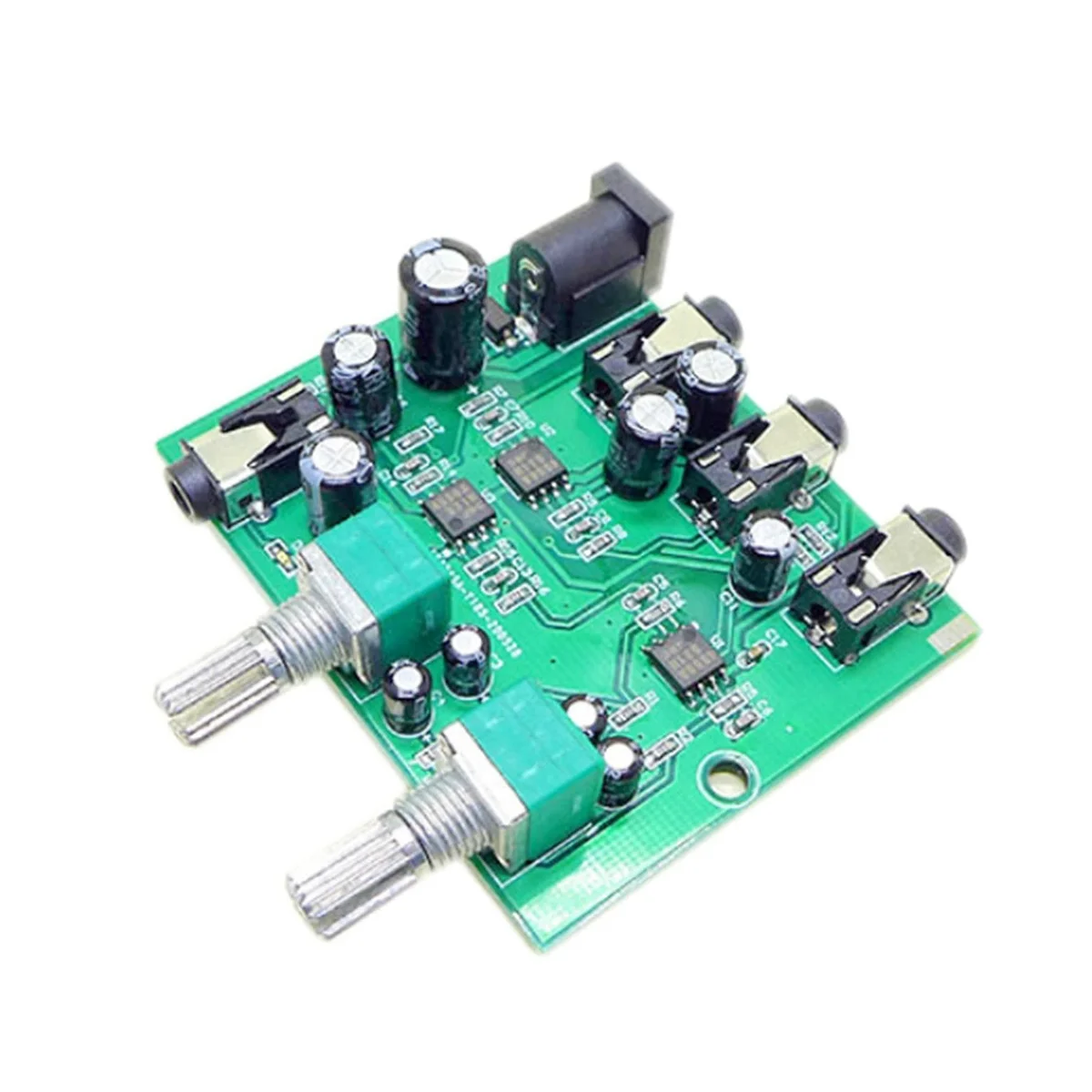 AU-202 2 Input 2 Output Stereo Mixer Audio Distributor for Headphone External Power AMP Volume Alone Control