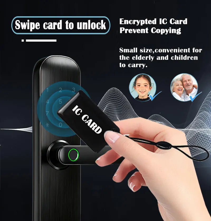 TTLock / Tuya WiFi Smart Fingerprint Door Lock Biometric Digital Lock with RFID Card Password for Hotel Home