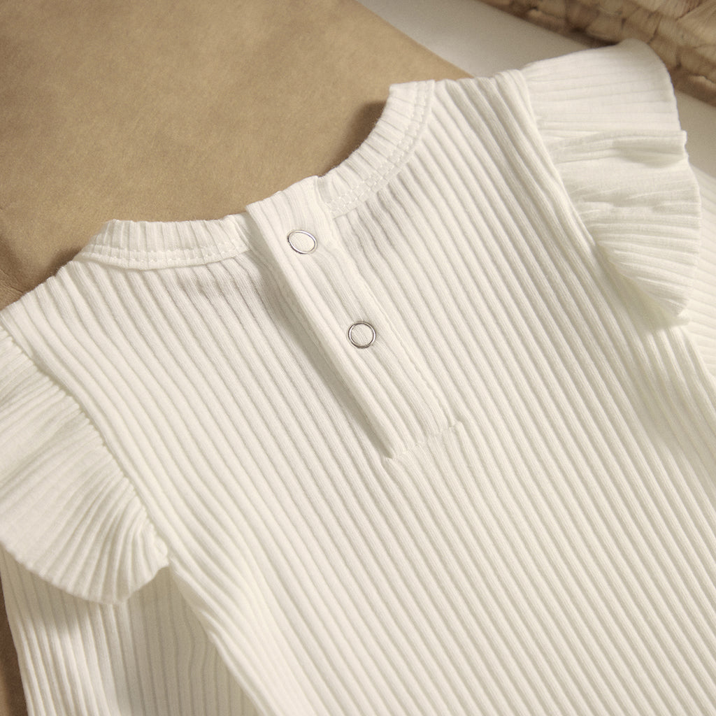 ma&baby 0-24M Spring Fall Newborn Baby Girls Romper Infant Knit Ruffle Jumpsuit Soft Long Sleeve Solid Color  Clothing