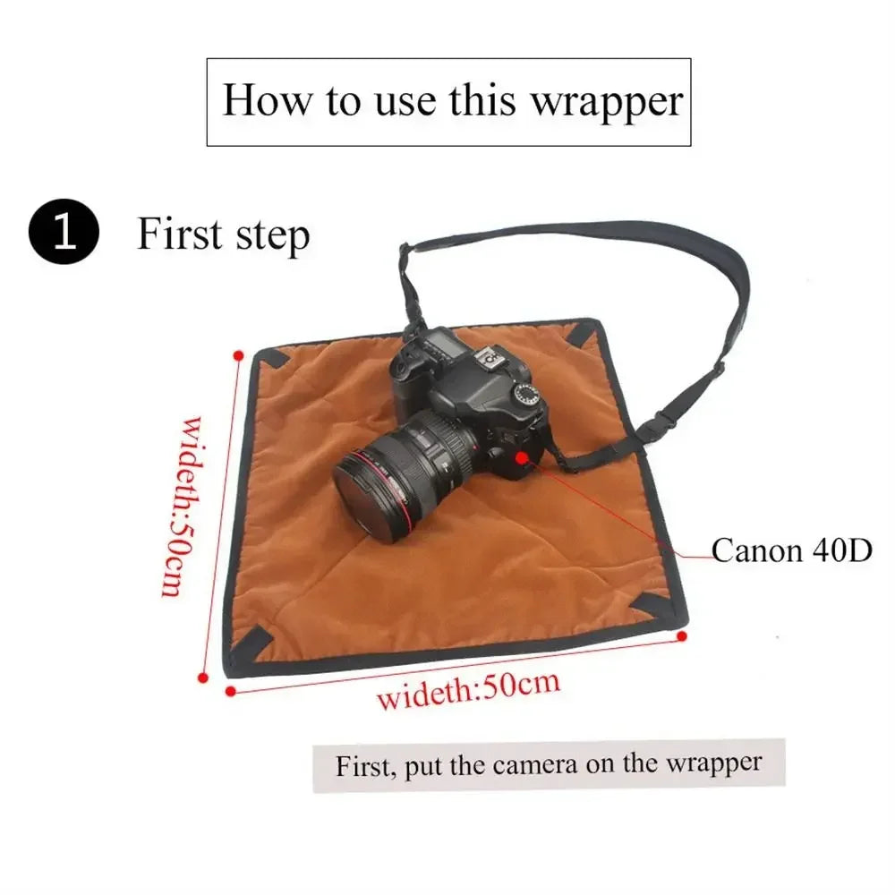 2 Colors Durable Simple Camera Protective Wrap  Flannel Cover Blanket SLR Photography Equipment Storage Bag