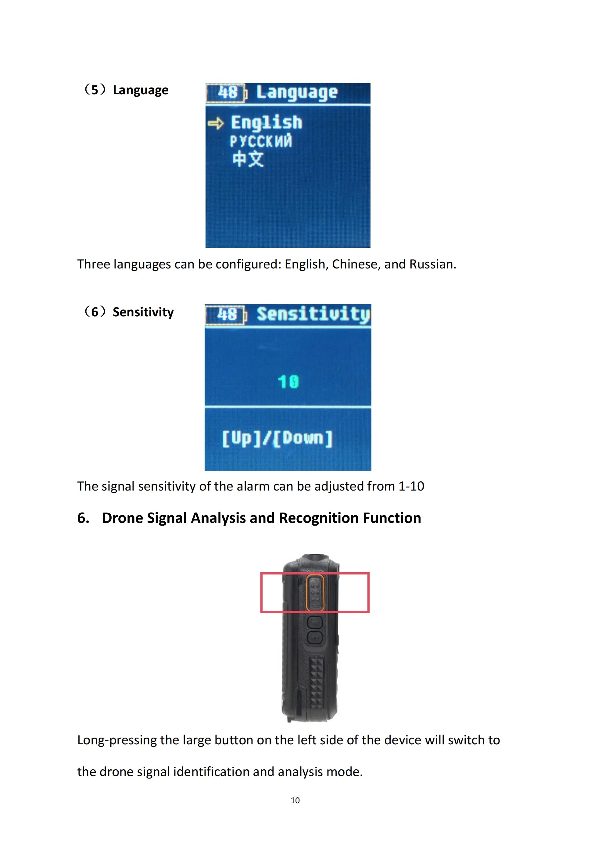 Portable Handheld Mobile Anti-Drone System Remote Control Drone Detection for Security & Protection