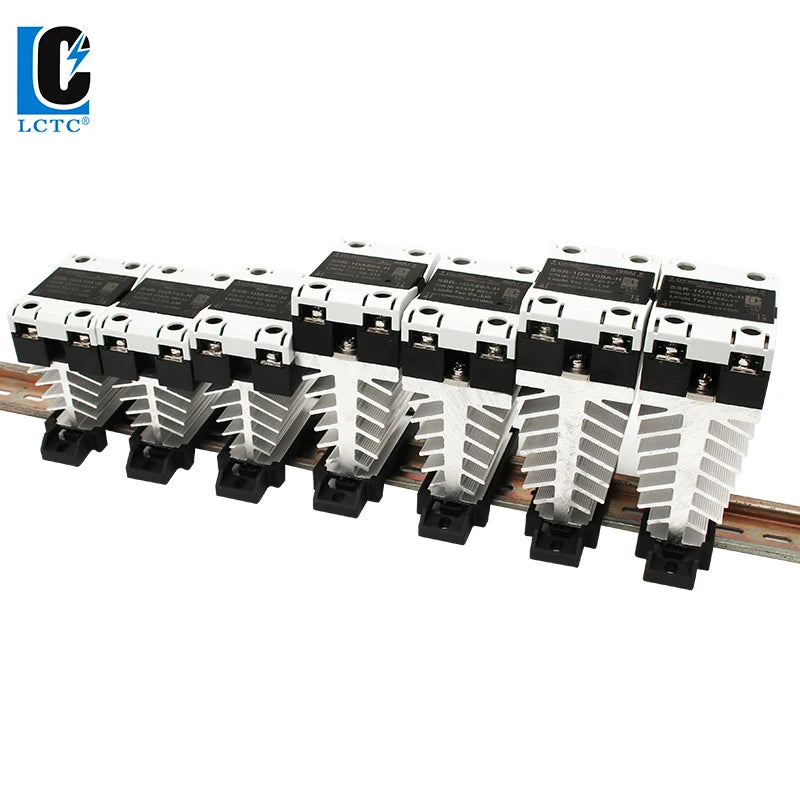 SSR Solid State Relay 24-480VAC Heat Sink Single Phase DIN Rail Mounted 10A 25A 40A 60A 80A 100A 120A DA AA DD Zero Crossing