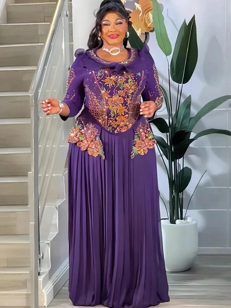 Party Evening Dresses Elegant Women Luxury Bodycon Maxi Dress Long Sleeve Robes Africa Clothes Birthday Wedding Prom Ladies Gown