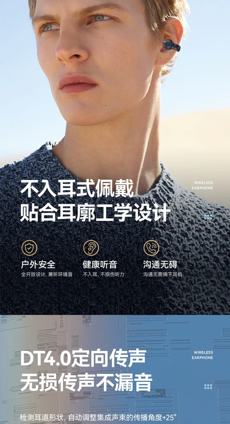 Wireless Bluetooth headset M47 ear clip type non-in-ear battery display, long battery life, long wear is not painful ear buds