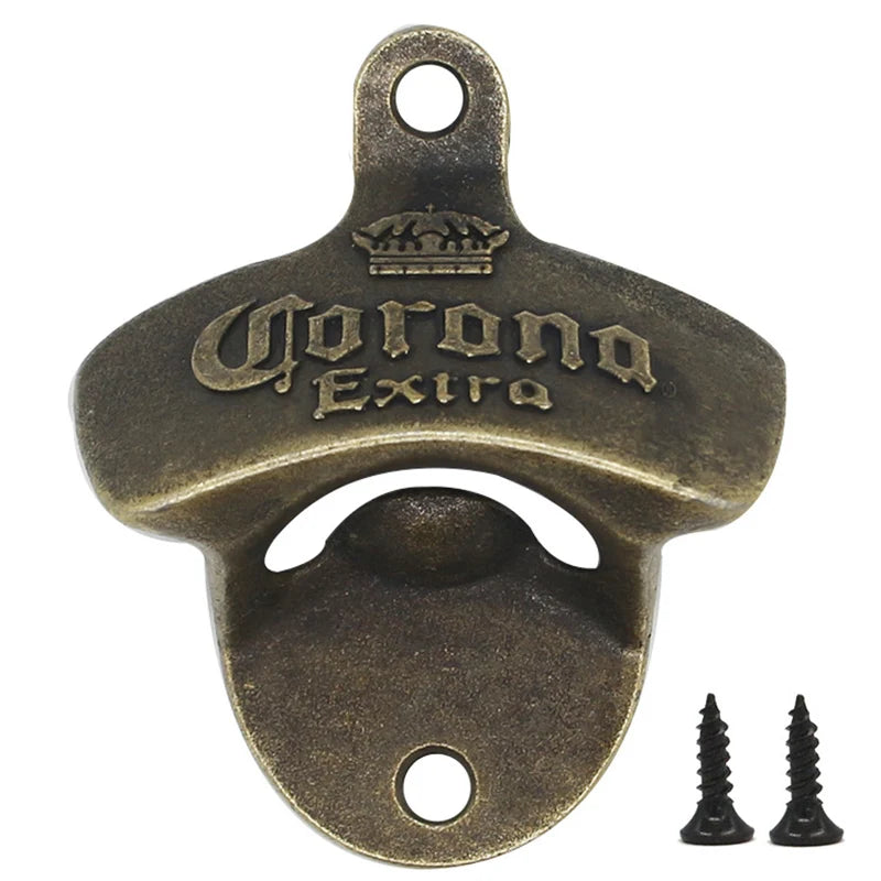 1pc Retro Decorative Bottle Opener Wall Mounted Hanging Beer Openers Bar Tools Alloy Electroplating Process Bar Cafe Wall Decor