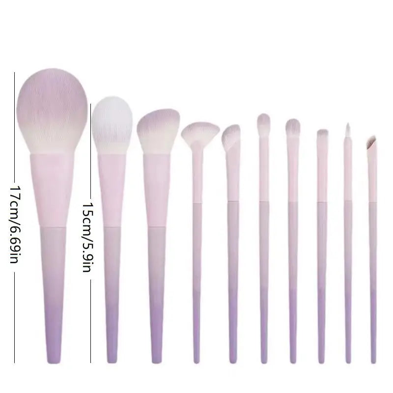 10 Pcs Purple Makeup Brush Set, Loose Powder Brush, Eye Shadow Brush, Full Set Of Beauty Tools Concealer Brush