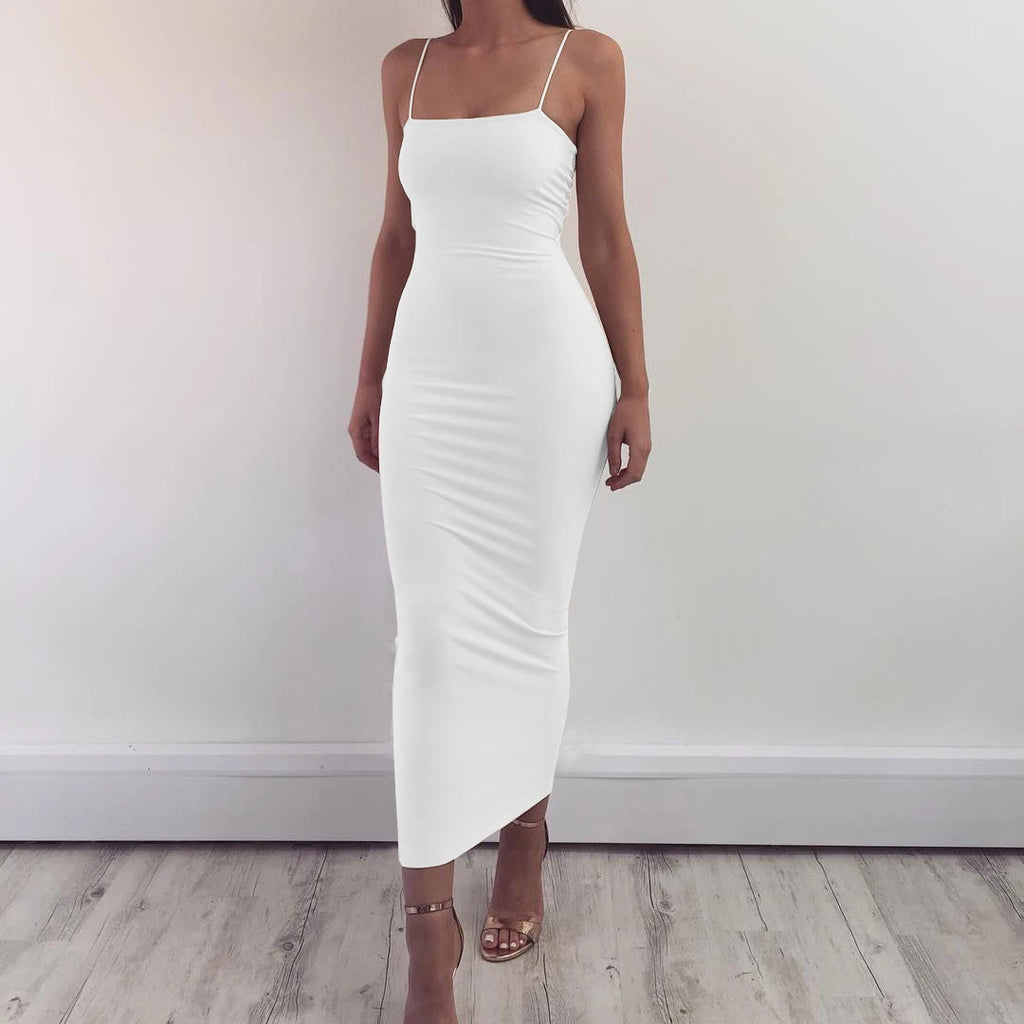JZ461 Summer Women's Dress Long Sling Dresses Club Sexy Suspender Dress