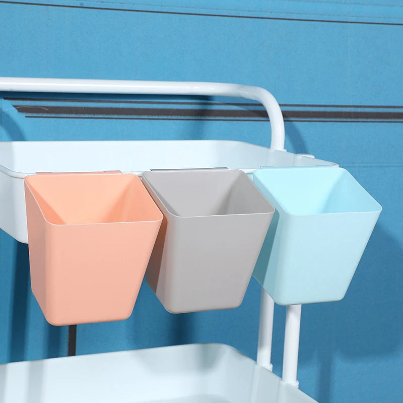 2Pcs Hanging Bucket Wall Organizers Rolling Cart Accessories Hanging Pen Holders Storage Containers Hanging Buckets For Office