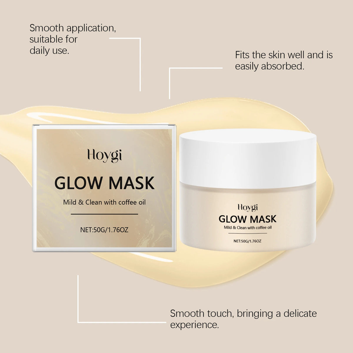 HOYGI Vitamin E Face Mask Shrink Pores Deep Moisturizer Brightening Facial Skin Care Carbomer Gentle Nourishing Anti Aging Mask