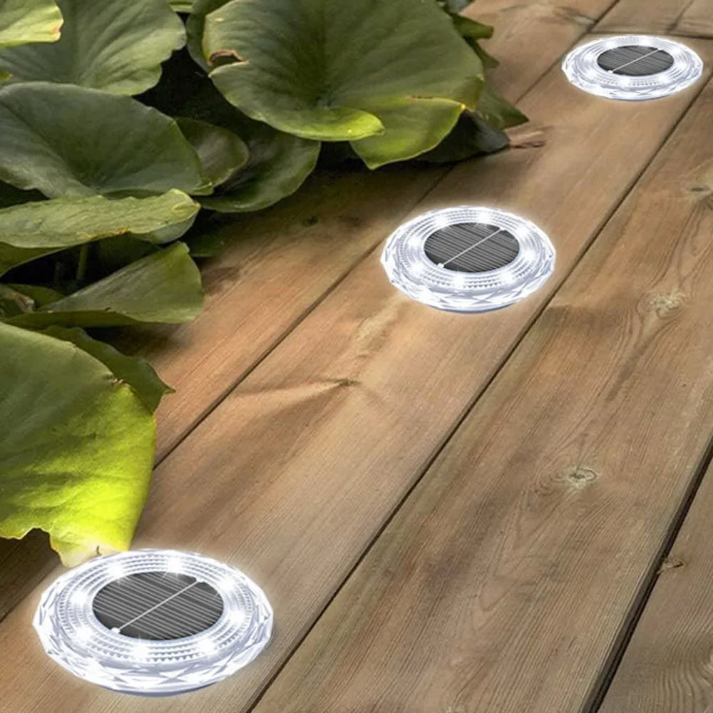 Solar LED Underground Light 8LED Outdoor Lawn Light Waterproof Path Light for Lawn Decoration Garden Terrace Courtyard
