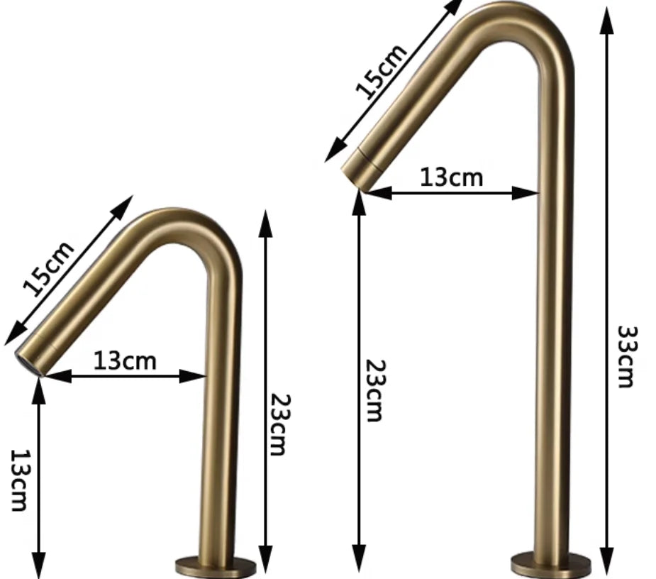 Tuqiu Bathroom Faucet Brass Widespread Brush Gold Basin Faucet Brass Sink Faucet 2 Hole Hot & Cold Wash Faucet Water Tap