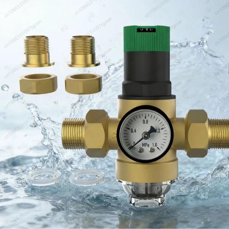 Adjustable Water Pressure Reducer Valve with Filter