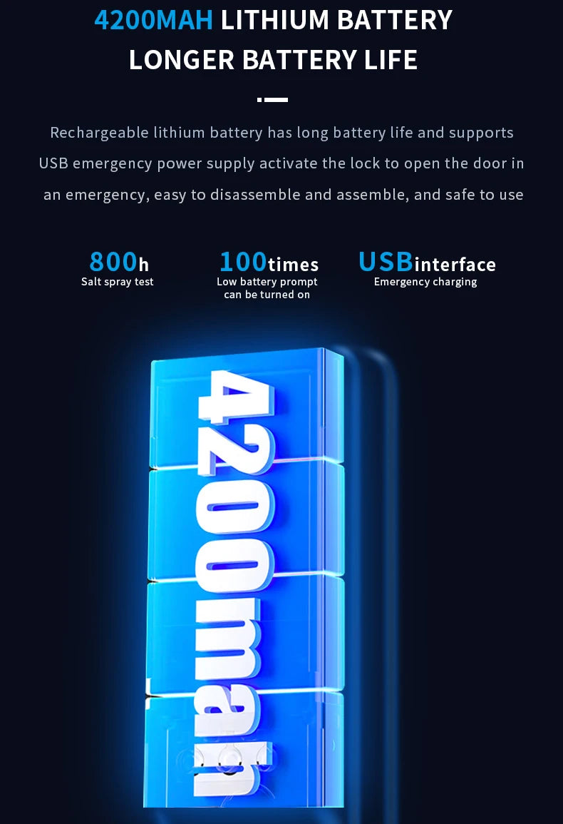 Tuya WiFi High Quality Aluminum Smart Lock Fingerprint Face Recognition Full-Automatic Door Lock With Memory Card For Steel Door