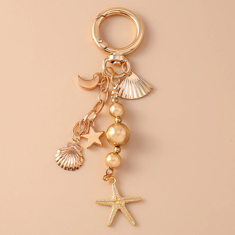 Cute Bowknot Love Heart Bag Charm Crystal Pearl Key Ring Pendants for Women Girls Handbag Accessories Decor DIY Handmade Gifts
