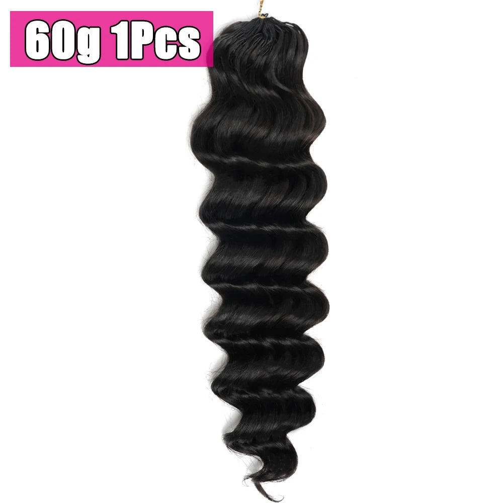 Ocean Wave Miracle Knots Crochet Human Hair Pre-Separated Feathered Human Crochet Hair 60g/pcs Burmese Curly Human Hair Bundles