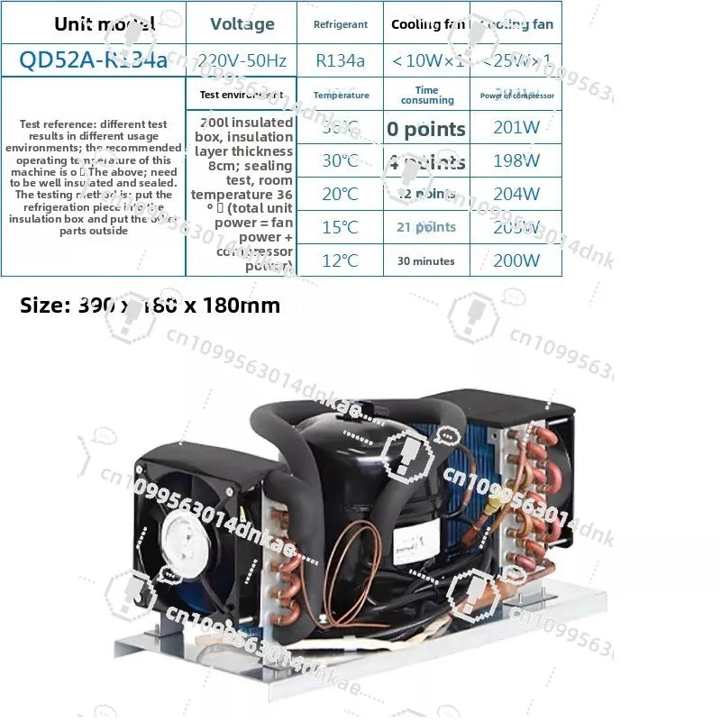 QD52A Small Air-cooled Unit 220VR134a Refrigeration Integrated Unit Can Be Turned on For Refrigeration and Temperature Control
