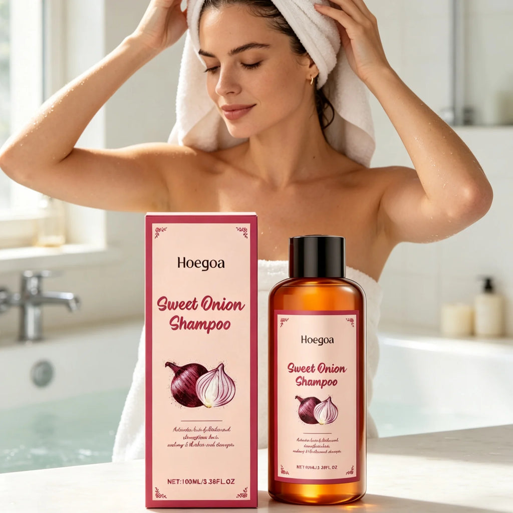 Hoegoa Onion Hair Shampoo Deep Nourishing Hair Soothing Dryness Scalp Repair Split Ends Improve Texture Gentle Cleansing Shampoo