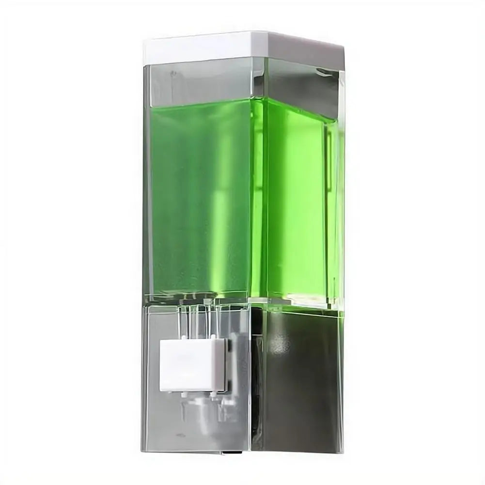 No Drill Wall Mounted Manual Press Soap Dispenser Transparent Soap Bottle Shampoo Dispenser for Bathroom Shower   JJ1587