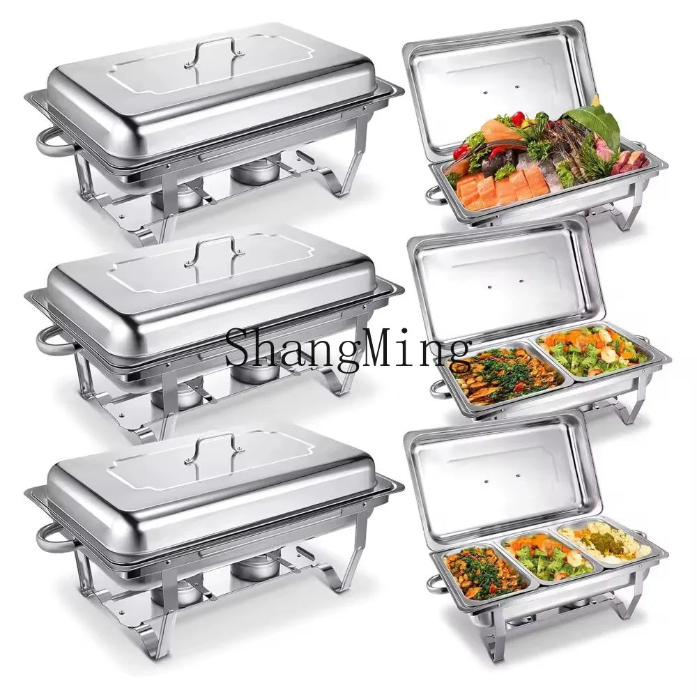 CLL Stainless Steel Buffet Stove Food Heating Vessel Restaurant Folding Dining Stove Buffet Stove