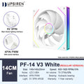 UPSIREN PF-14 V3 140mm chassis fan Motherboard lighting synchronization/ ARGB+PWM Case fans Reqular/Reverse version optiona