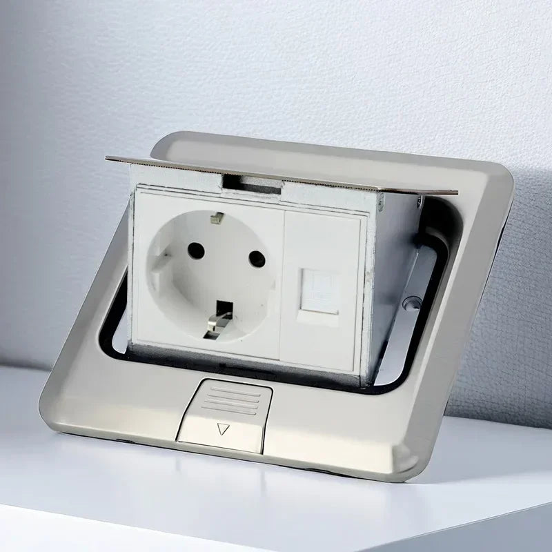 Electrical Switches Desktop Socket EU/Universal Power Outlet Hidden Type Pop Up Floor Socket For Meeting Room