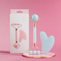 Double Head Facial Massage Roller Eyes Face Lifting Tighten Resin Guasha Board Roller Face Spa Massager Beauty Skincare Tools