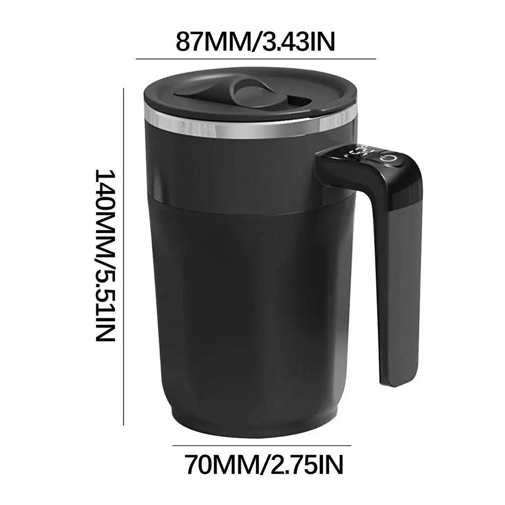400ML Mixing Cup LED Temperature Display Coffee Cup 316 Stainless Steel Magnetic rotating stirring Milk Coffee Self Stirring Mug