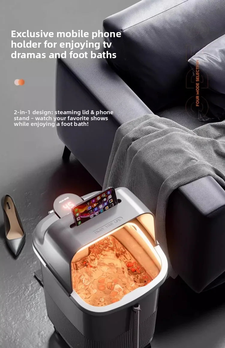 Heated constant temperature automatic foot bath household electric massage foot bath high and deep over the calf knee