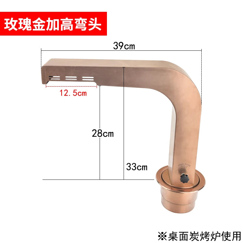 Commercial Heavy-Duty Stainless Steel BBQ Ventilation System Kit with 100mm Smokeless Exhaust Duct for Indoor And Outdoor Use