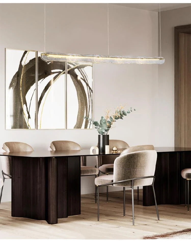 Restaurant modern simple glass crystal bar counter front desk exhibition hall strip decorative lamp