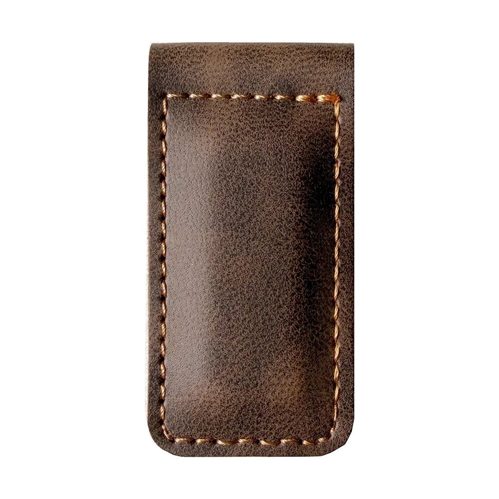 Slim Magnetic Money Clip PU Leather Business Card Holder for Men