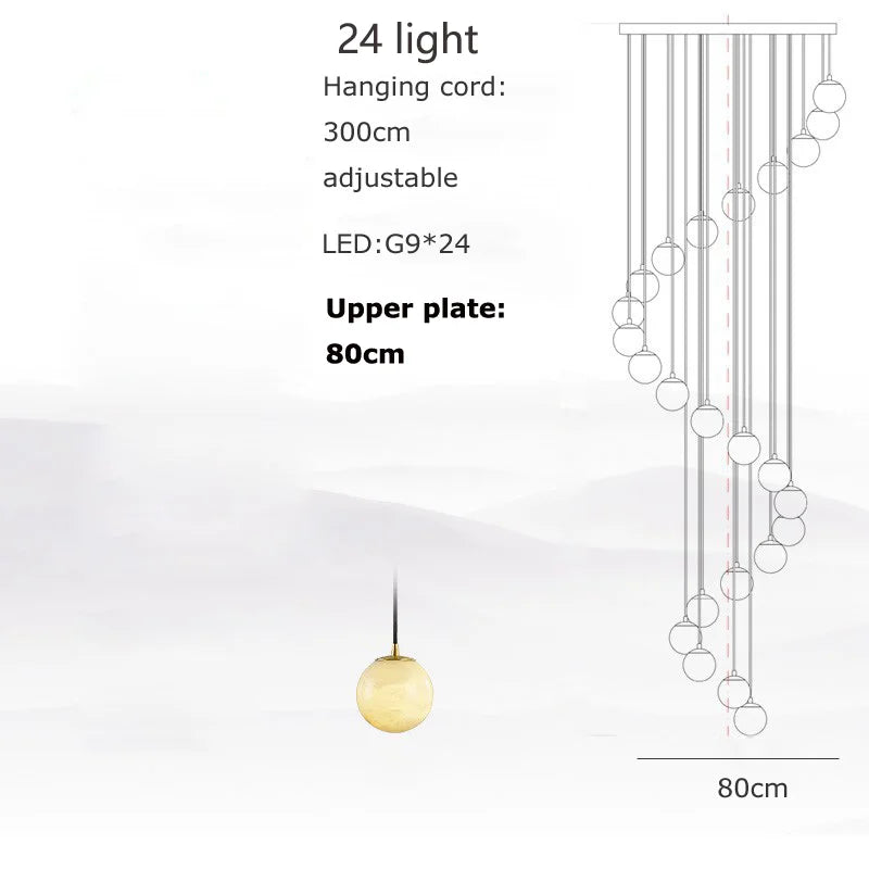 2026 New Modern Staircase Decor Lighting Luxury Marble Chandeliers Duplex Villa Loft Dining Room Hall Living Room Pendant Lights