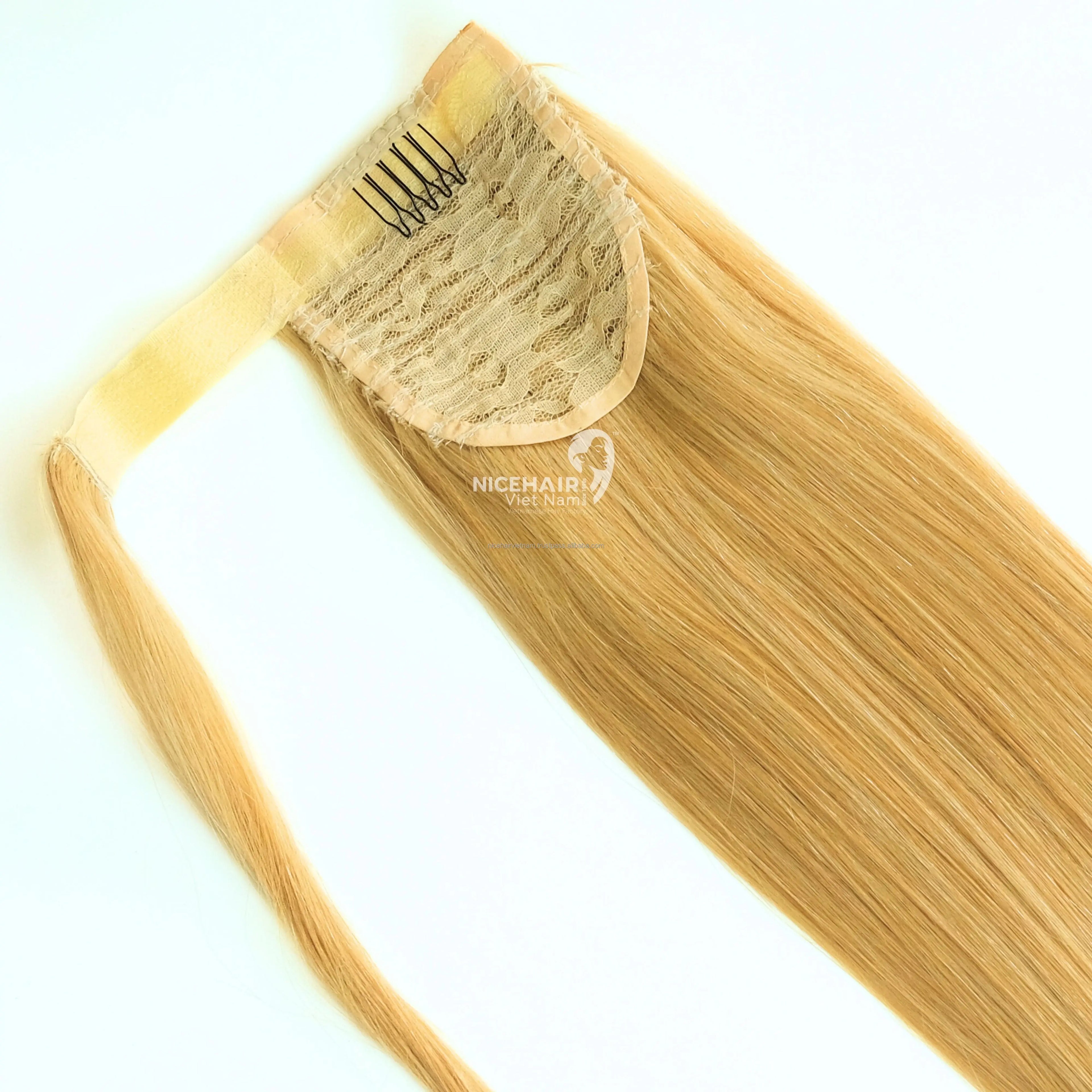 Wholesale Raw Ponytail Vietnamese Virgin Hair Vendors Soft Silky Cuticle Aligned Ponytail Non-Chemical Natural Straight Style