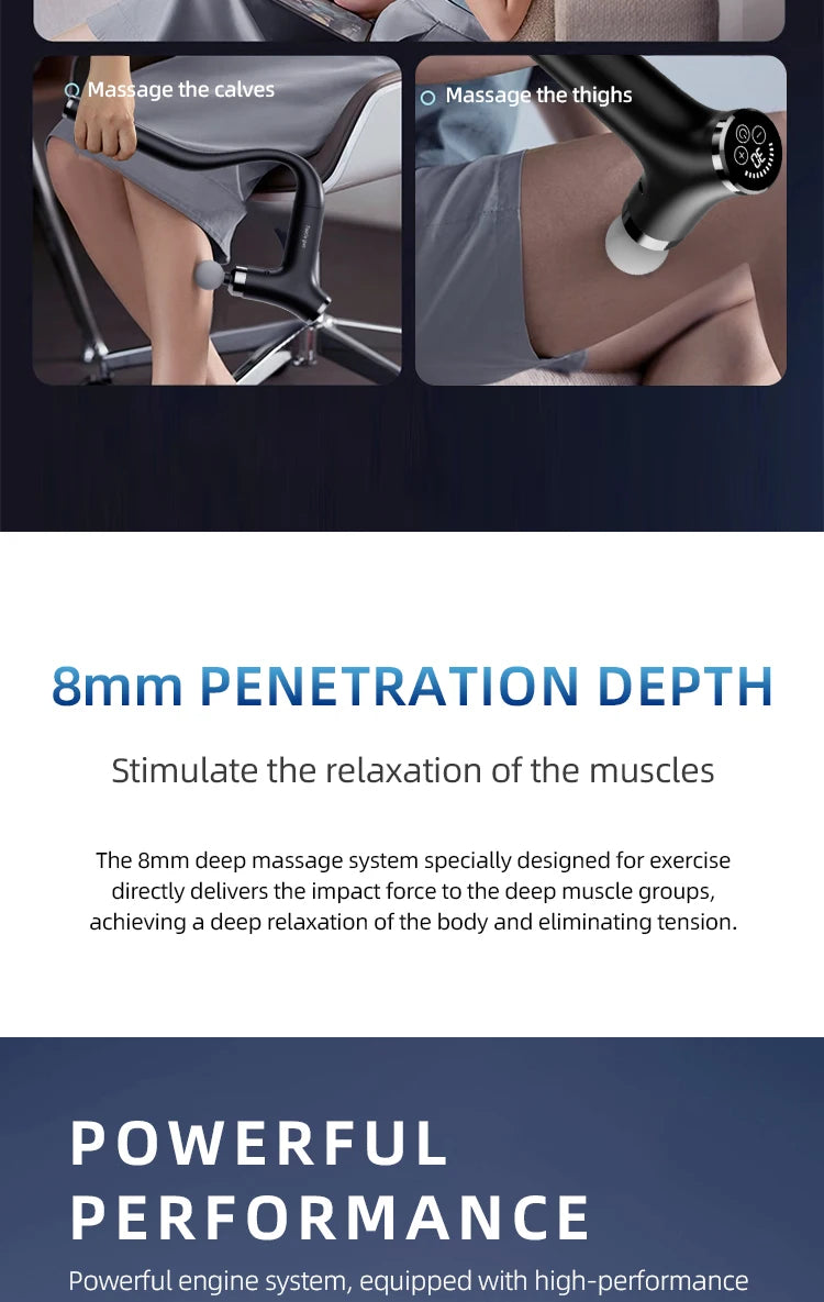 Intelligent Multifunctional Massage Gun Handheld Detachable Long-Handled Elbow Fascia Muscle Relaxation Massager Home Office Use