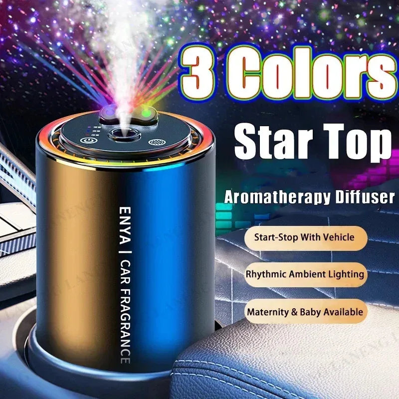 Three-color aromatherapy car long-lasting spray diffusion inside a variety of fragrance pickup atmosphere lamp car full of stars