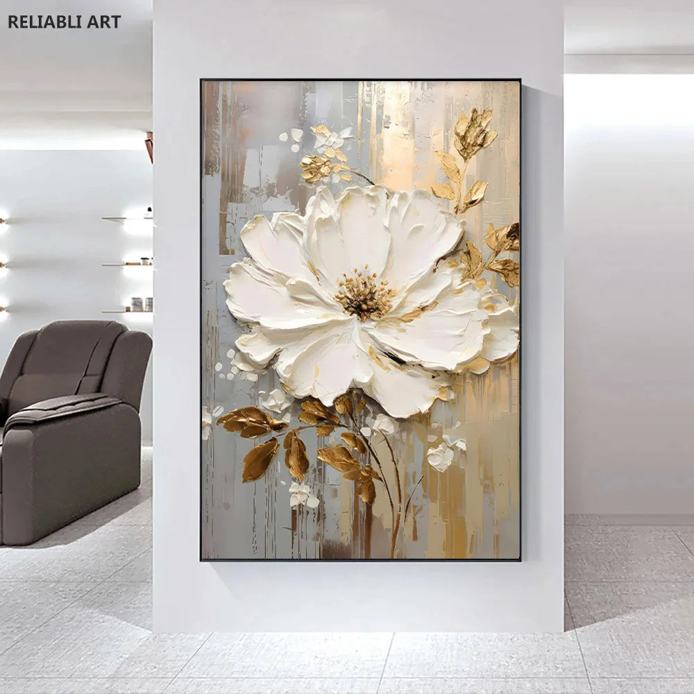 Modern Light Luxury Living Room Decor, Abstract Flower Art Posters,Home Decoration, Prints Canvas Wall Picture,Unframed