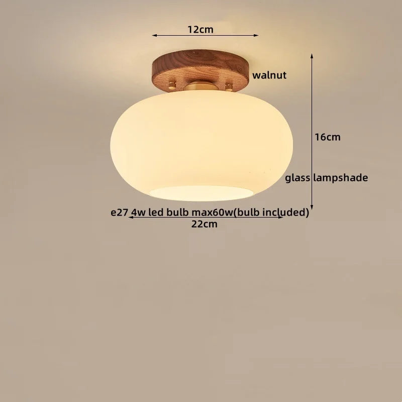 IWHD Walnut Copper LED Ceiling Lights Decoration Aisle Corridor Living Room Light Home Lighting Modern Ceiling lamp Luminaria