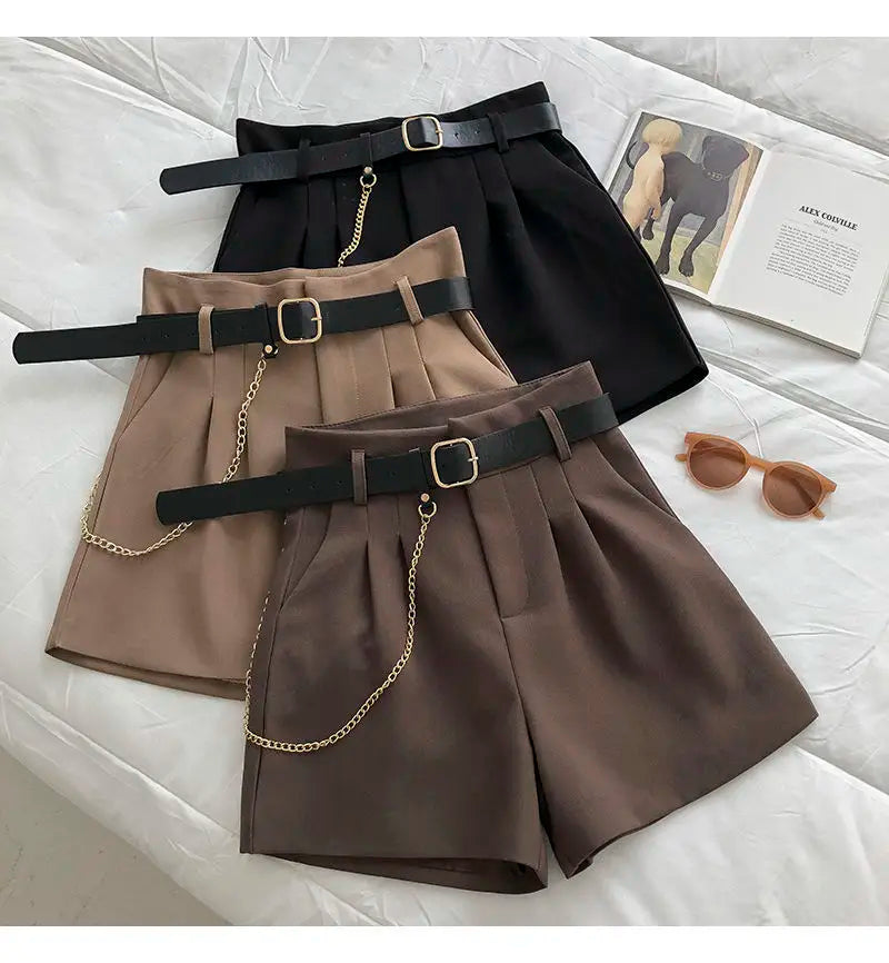 Women's Summer Suit Shorts 2025 New Korean Version Slim High Waist Casual