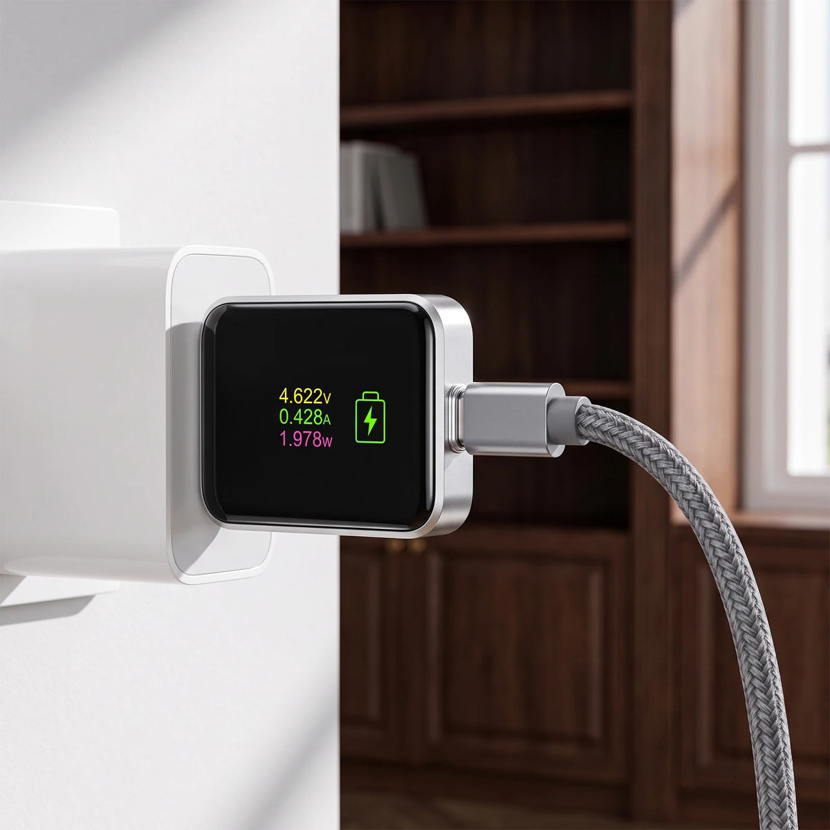Auto Cut Off 140W USB C Charger Smart Shutoff Fully Charged AI Digital Display Real-Time Power Voltage Current Monitor