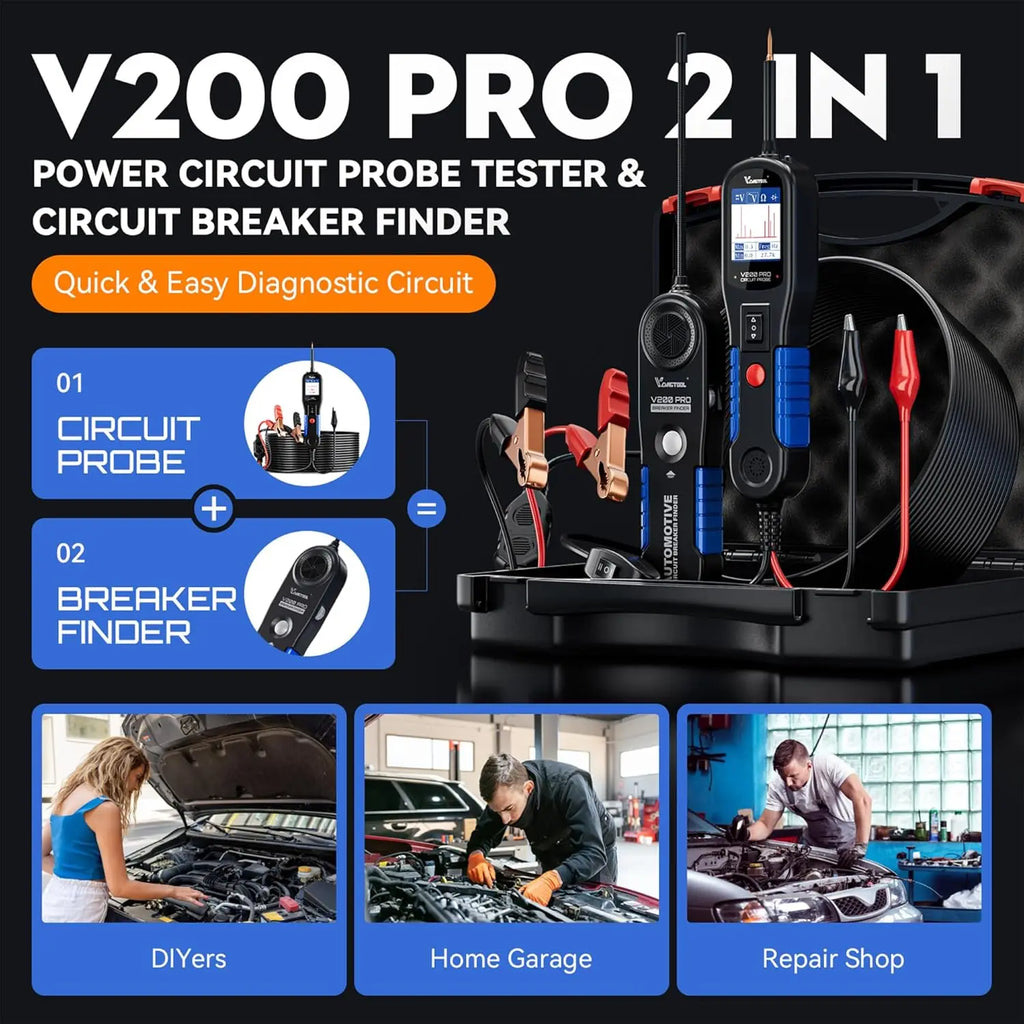 VDIAGTOOL V200PRO Circuit Probe Tester 12V/24V AC/DC Electrical Automotive Electrical System Breaker Finder