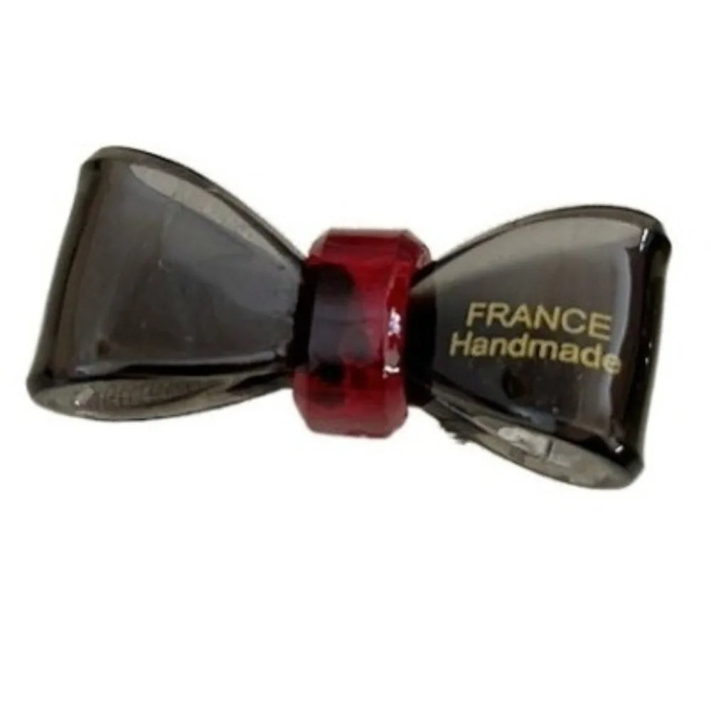 Minimalist New Acetic Acid Bow Hair Clip Transparent Cute Gold Label Mini Duckbill Clip Hairpin Side Bangs Hair Clip