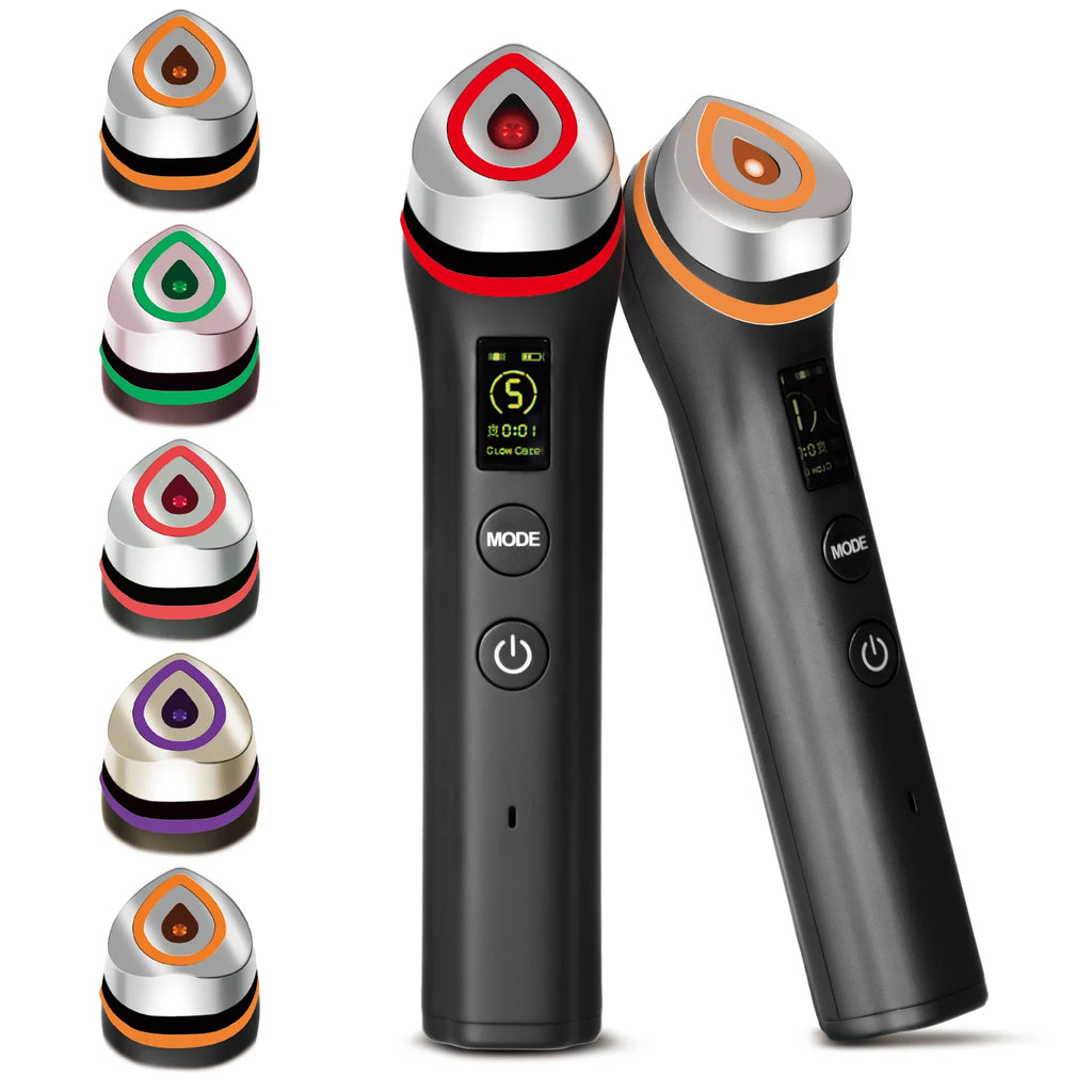5 Colors Ager Booster Pro Lifting Face Neck therapy Wand LED Vibration Massager Beauty Device for Anti-Aging Skin Tightening