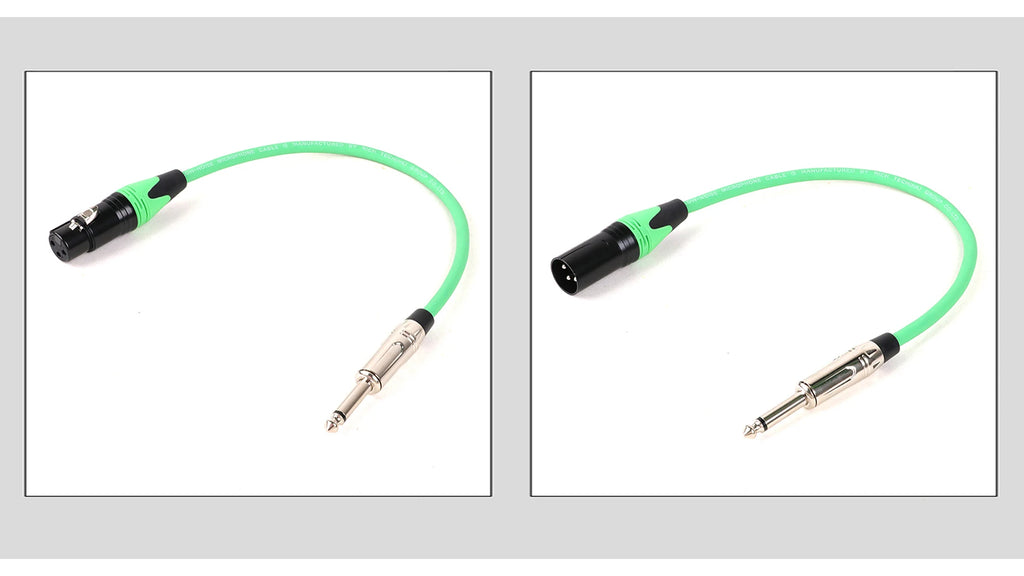 1PC 1/4 Inch (6.35mm) TS Jack to XLR Female/Male Microphone Audio Cable Unbalanced 3Pin XLR to Quarter Inch Mono Plug Mic Cord