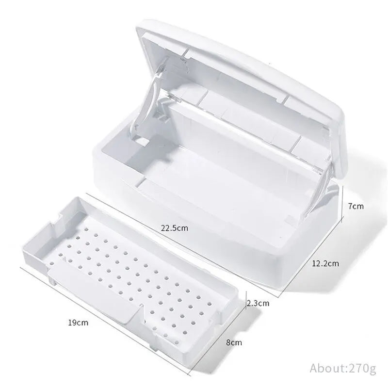 Nail Art Tools Sterilizer Tray White Sterilization Box Disinfection Container Manicure Tools for Salon Nails Accessoires