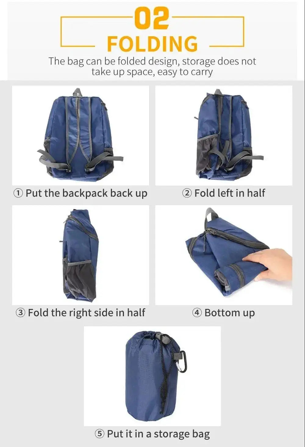 20L Foldable Ultralight Backpack Portable Waterproof Unisex Outdoor Mountaineering Cycling Travel Hiking Camping Sports Bag